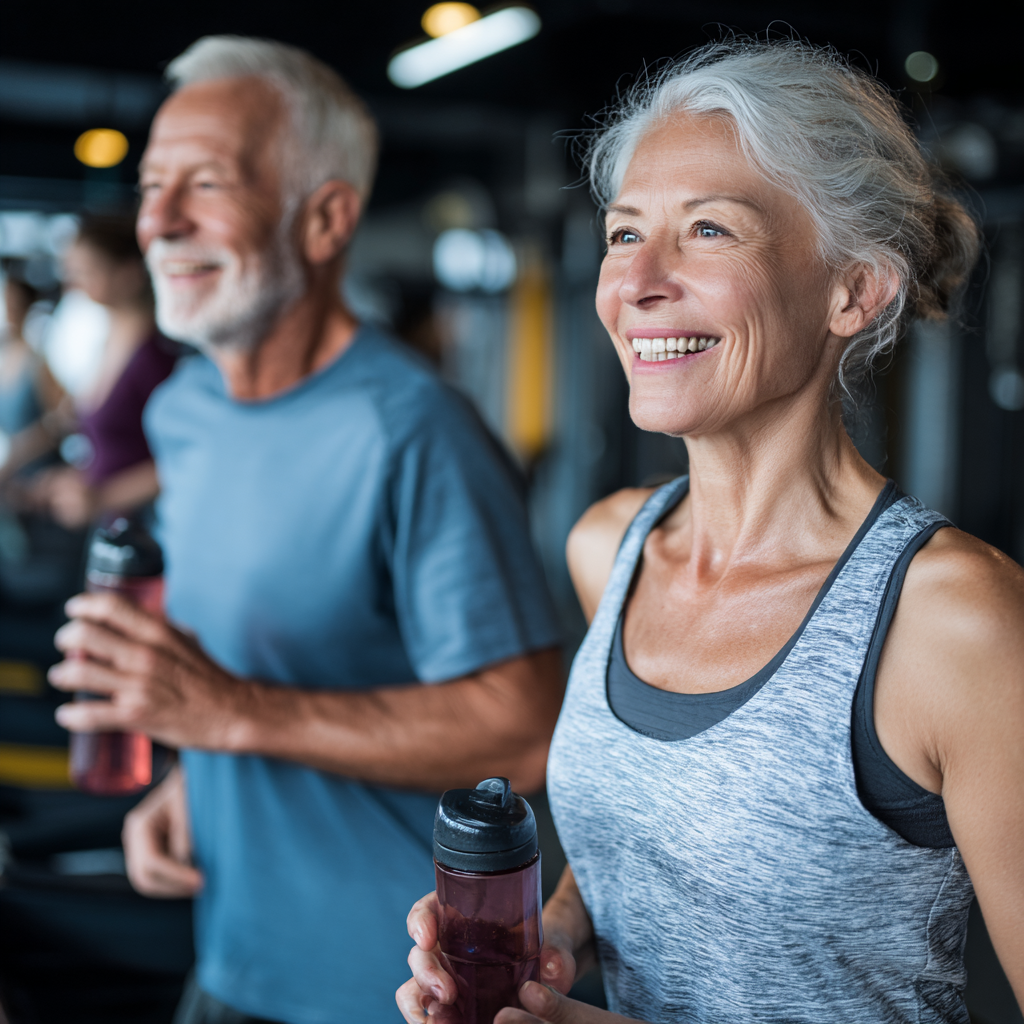 Mature adults enjoying active lifestyle and wellness activities